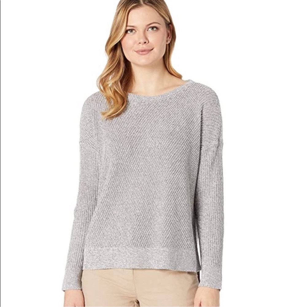 Eileen Fisher NWT Linen Cotton Sweater Smoke $278